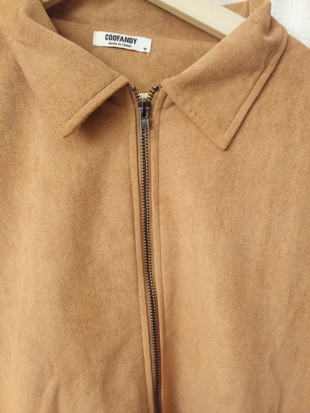 Classic Men's Zip Front Jacket in Camel - Picture 7 of 10